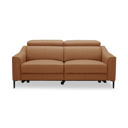 Divani Casa Eden Modern Camel Leather Sofa With 2 Recliners Camel Sofa 81446 VGKV-KM.5012-SOFA-CML