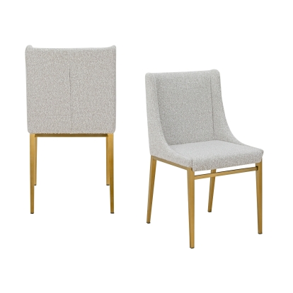 Modrest Mimi Modern Light Grey Fabric + Antique Brass Dining Chair (Set of 2) Light Grey Dining Chair 81460Z VGGAGA-6544CH-BEI-4