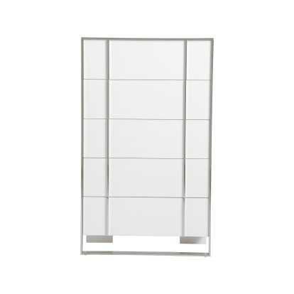 Modrest Cartier Modern White + Stainless Steel Chest White Chest 81535 VGVC-J-A002-5H-WHT
