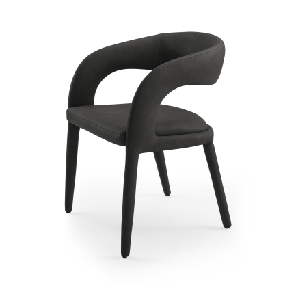 Modrest Faerron Modern Black Leatherette Dining Chair Black Dining Chair 81538 VGEUMC-7182CH-BLK