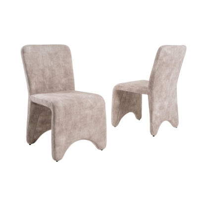 Modrest Ditka Modern Beige Velvet Dining Chair (Set of 2) Beige Dining Chair 81546Z VGEUMC-7510CH-DECENT-021