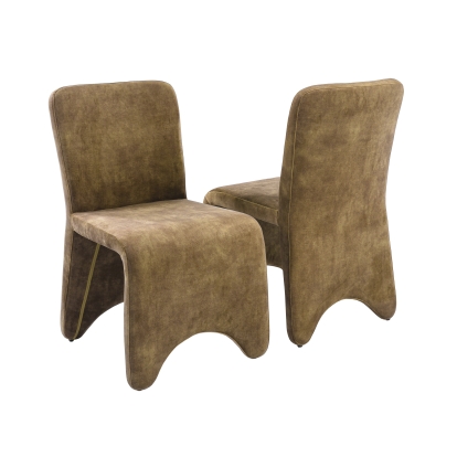 Modrest Ditka Modern Camel Velvet Dining Chair (Set of 2) Camel Dining Chair 81547Z VGEUMC-7510CH-DECENT-004
