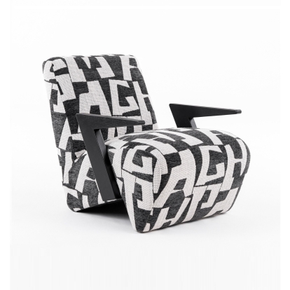 Modrest Leana Modern Black & White Fabric Accent Chair Black/White Accent Chair 81602 VGOD-ZW-23073-BLKWHT