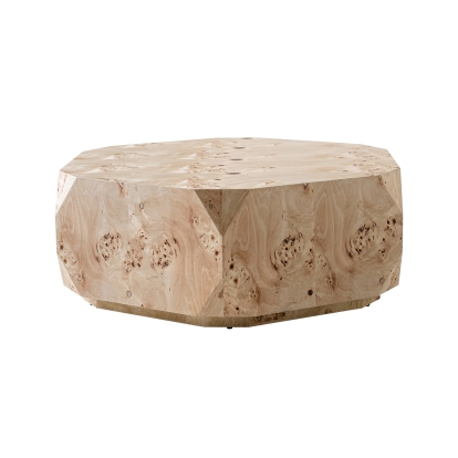 Modrest July Modern Mapa Burl Round Coffee Table Beige Coffee Table 81603 VGOD-LZ-226C-COF