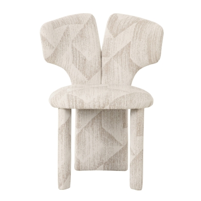 Modrest Masuda Modern Beige Pattern Fabric Dining Chair (Set of 2) Beige Dining Chair 83170Z VGOD-ZW-24081-BGE