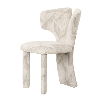 Modrest Masuda Modern Beige Pattern Fabric Dining Chair (Set of 2) Beige Dining Chair 83170Z VGOD-ZW-24081-BGE