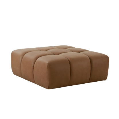Divani Casa Everest Modern Brown Leather Ottoman Brown Ottoman 81613 VGOD-ZW-23118-OTT