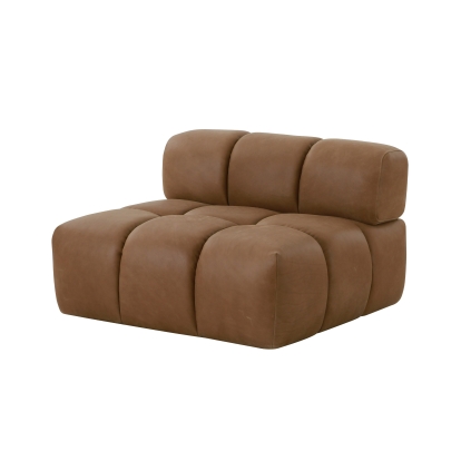 Divani Casa Everest Modern Brown Leather Modular Armless Sectional Seat Brown Sectional Sofa 81614 VGOD-ZW-23118-ARM