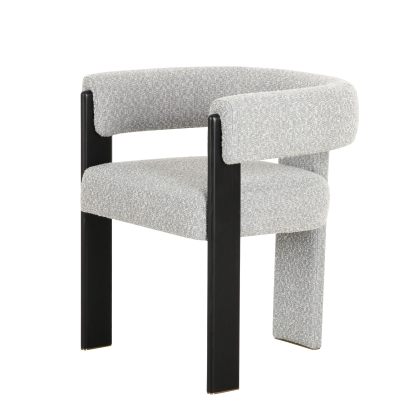 Modrest Kenmare Modern Light Grey Fabric + Black Dining Chair Light Grey Dining Chair 81618|81618A VGOD-DY-22149-LTGRY