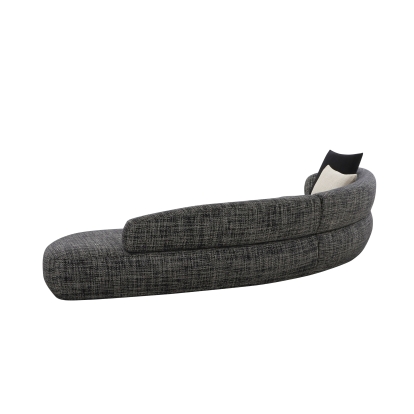 Divani Casa Lakota Modern Dark Grey Fabric Curved Sectional Sofa Dark Grey Sectional Sofa 81627 VGOD-ZW-23044-DKGRY