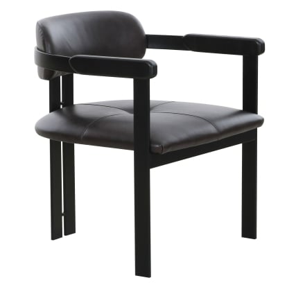 LA Furniture Aneta Modern Dark Brown Leather + Black Dining Chair VGOD-ZW-23152-BLK Contemporary Style by Vig Furnitrue Number 81633 Catch Home Goods