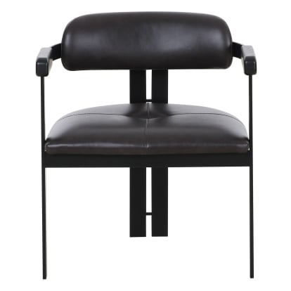 LA Furniture Aneta Modern Dark Brown Leather + Black Dining Chair VGOD-ZW-23152-BLK Contemporary Style by Vig Furnitrue Number 81633 Catch Home Goods