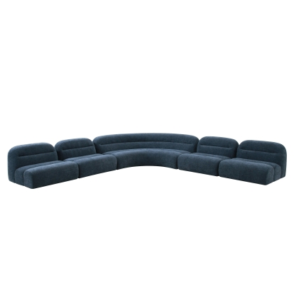 Divani Casa Forman Modern Blue Fabric Modular Sectional Sofa Blue Sectional Sofa 81636 VGOD-ZW-23029-SECT