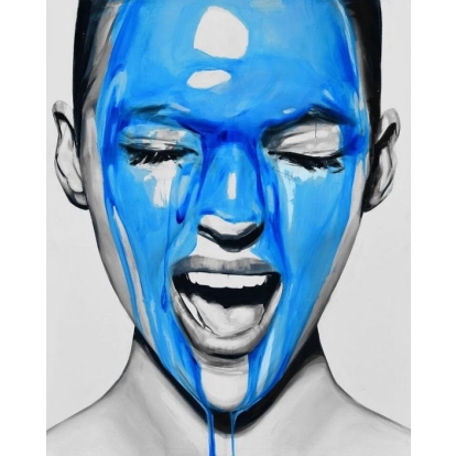 Modrest VIG23016 39 X 59 Black Framed Painting Blue Painting 81645 VGTHVIG23016