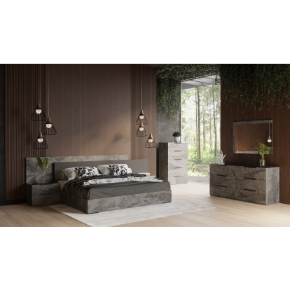 Nova Domus Ferrara Modern Volcano Oxide Grey Bedroom Set Grey Bedroom Set 81670|81671|81862 VGACFERRARA-SET