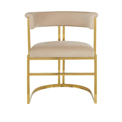 Modrest Munith Modern Beige Velvet + Gold Dining Chair Beige Dining Chair 81688 VGZA-Y9504-BGEGLD