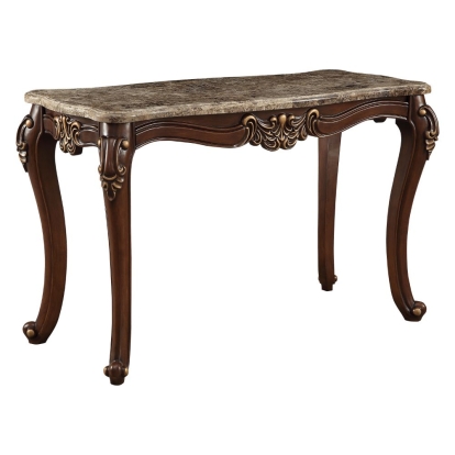 ACME Mehadi Natural Marble Top & Walnut Sofa Table Model 81698
