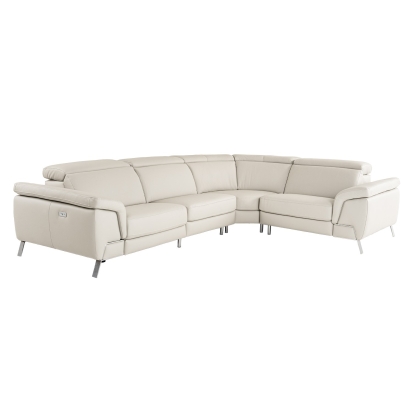 LA Furniture Mini Wonder Italian Modern Grey Leather Sectional Sofa with Left Facing Recliner VGDTWONDER-MINILAF-GRY Contemporary Style by Vig Furnitrue Number 81730 Catch Home Goods