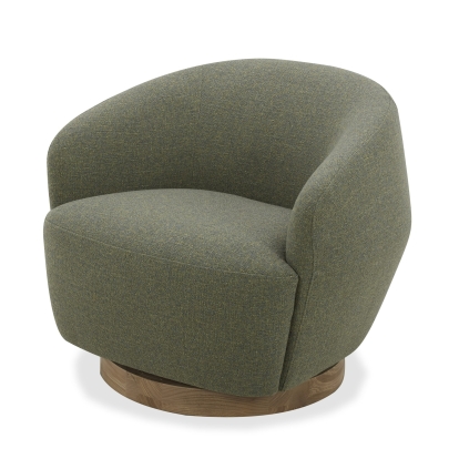 Divani Casa Agatha Modern Hemp Fabric Swivel Accent Chair Green Accent Chair 81736|81736A VGKK-KF.A1203-HEMP