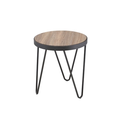 ACME Bage Weathered Gray Oak & Metal End Table Model 81737