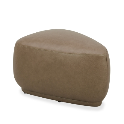 Divani Casa Kinsey Modern Tan Leather Small River Rock Ottoman Tan Ottoman 81738 VGKK-KF.D2015-S-SAND