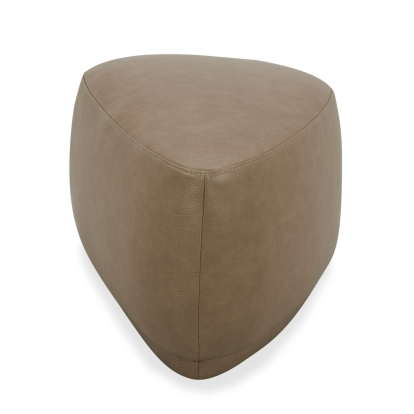 Divani Casa Kinsey Modern Tan Leather Small River Rock Ottoman Tan Ottoman 81738 VGKK-KF.D2015-S-SAND