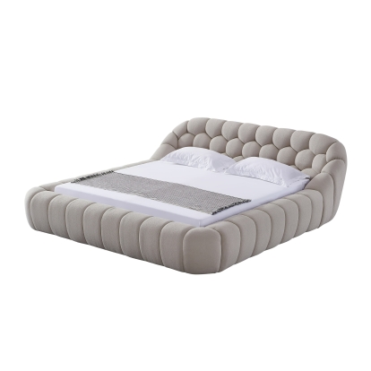 Divani Casa Yolonda Modern Beige Fabric Bed Beige Bed 81781|81782 VGEV-A127-BED-BGE