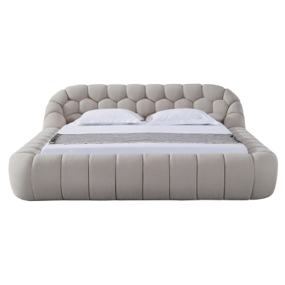 Divani Casa Yolonda Modern Beige Fabric Bed Beige Bed 81781|81782 VGEV-A127-BED-BGE