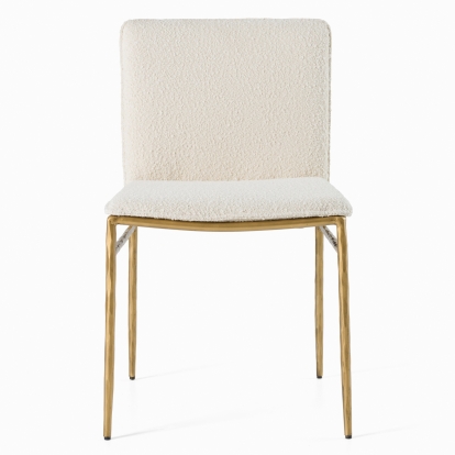 Modrest Atlanta Modern Off-White Fabric & Brass Dining Chair Off-White Dining Chair 81799 VGMY-3739-WHT