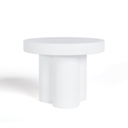 Modrest Bruni Modern White Concrete End Table White End Table 81845 VGGR-623860-WHT