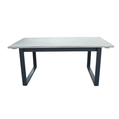 Renava Suntide Outdoor Grey Fabric + Grey Acacia + Beige Rattan Dining Set Grey Outdoor Table 81922 VGAT-RADS-238