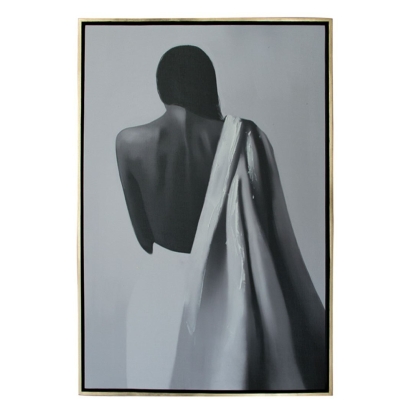 Modrest Alix Modern 47" x 71" Painting Black/White Painting 81923 VGVA-CO21586