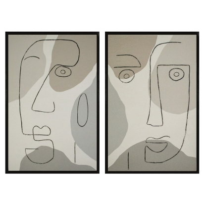 Modrest Faces Silhouette Modern Painting Set of 2  Painting 81929 VGVA-CO21302