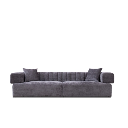 Divani Casa Moreno Modern Grey Fabric 4-Seater Sofa Grey Sofa 81963 VGAH-SF2034-GRY