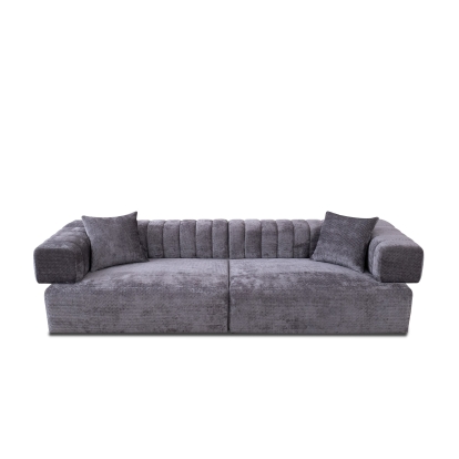 Divani Casa Moreno Modern Grey Fabric 4-Seater Sofa Grey Sofa 81963 VGAH-SF2034-GRY