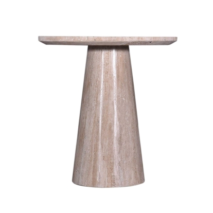 Modrest Velma Modern Travertine Marble End Table Beige End Table 82009 VGBR-SBA-8542-BE