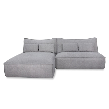 Divani Casa Racine Modern Grey Fabric Modular Sectional Sofa Grey Sectional Sofa 82027 VGSX-FF22054-SILT