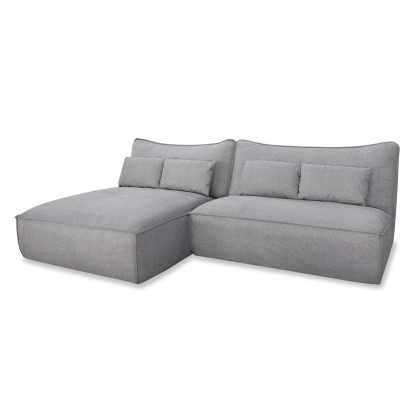 Divani Casa Racine Modern Grey Fabric Modular Sectional Sofa Grey Sectional Sofa 82027 VGSX-FF22054-SILT