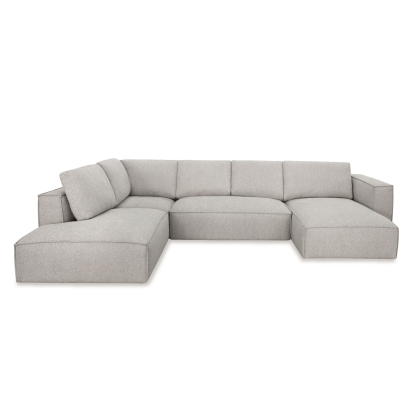 Divani Casa Lulu Modern Light Grey Fabric Modular Sectional Sofa with Right Facing Chaise Light Grey Sectional Sofa 82028 VGSX-F22053-RAF-464