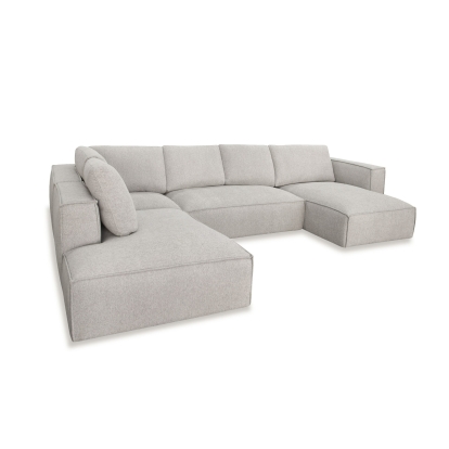 Divani Casa Lulu Modern Light Grey Fabric Modular Sectional Sofa with Right Facing Chaise Light Grey Sectional Sofa 82028 VGSX-F22053-RAF-464