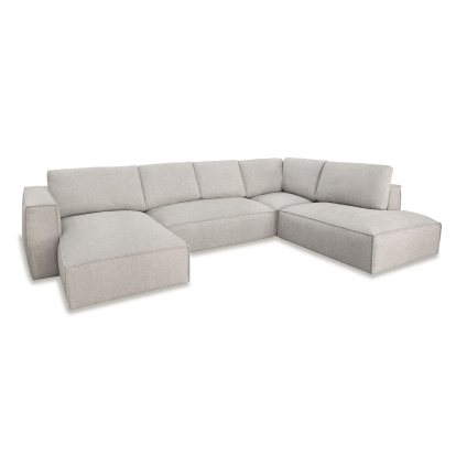 Divani Casa Lulu Modern Light Grey Fabric Modular Sectional Sofa with Left Facing Chaise Light Grey Sectional Sofa 82029 VGSX-F22053-LAF-464