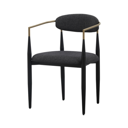 Modrest Buchtel Mid-Century Modern Dark Grey + Gold Arm + Black Dining Chair Dark Grey Dining Chair 82088 VGDW-J1312-DKGRY