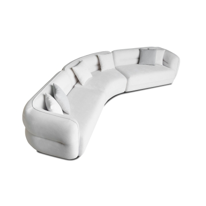 Divani Casa Gypsy Modern Off-White Fabric Curved Sectional Sofa Off-White Sectional Sofa 82127 VGAH-FL12-OFF