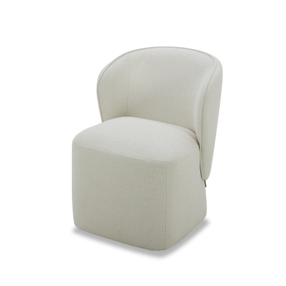 Modrest Souza Modern Beige Fabric Swivel Dining Chair Beige Dining Chair 82202 VGKK-KF.Y1256-BGE