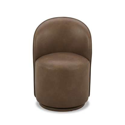 Modrest Correa Modern Brown Vegan Leather Swivel Dining Chair Brown Dining Chair 82207|82207A VGKK-KF.Y1179-BRN