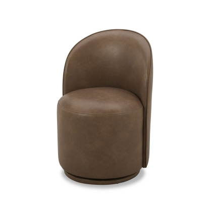 Modrest Correa Modern Brown Vegan Leather Swivel Dining Chair Brown Dining Chair 82207|82207A VGKK-KF.Y1179-BRN