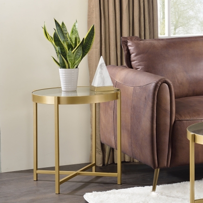ACME Charrot Gold End Table Model 82307