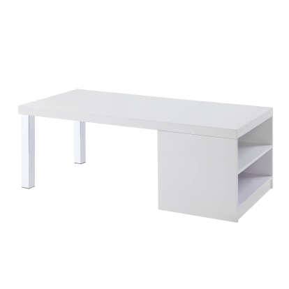 ACME Harta White High Gloss & Chrome Coffee Table Model 82330