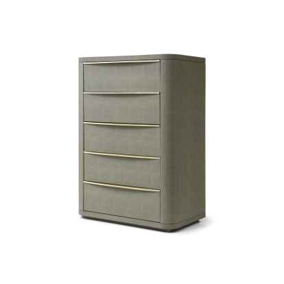 Modrest Lois Modern Beige Shagreen + Brass Chest Beige Chest 82461 VGVC-J2408-5H