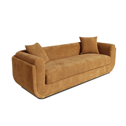 Divani Casa Tiene Modern Orange Fabric 3-Seat Sofa Orange Sofa 82475 VGAH-SF1011-3